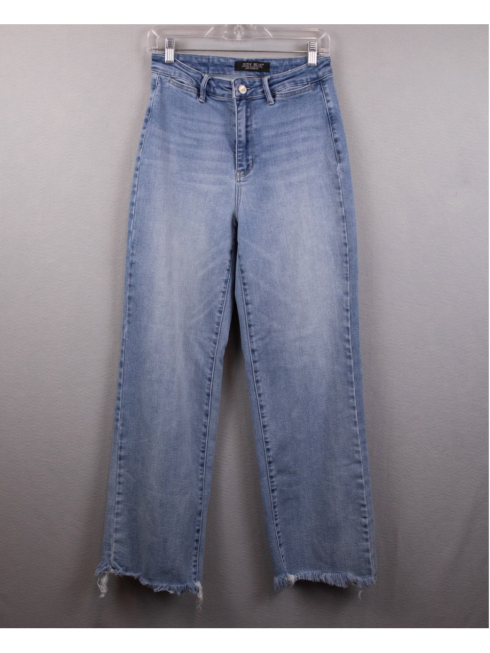 Judy Blue Fairmont high rise wide leg raw hem jeans-27